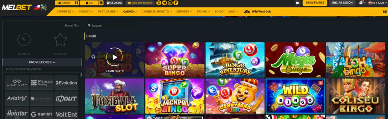 MElBet juegos de bingo