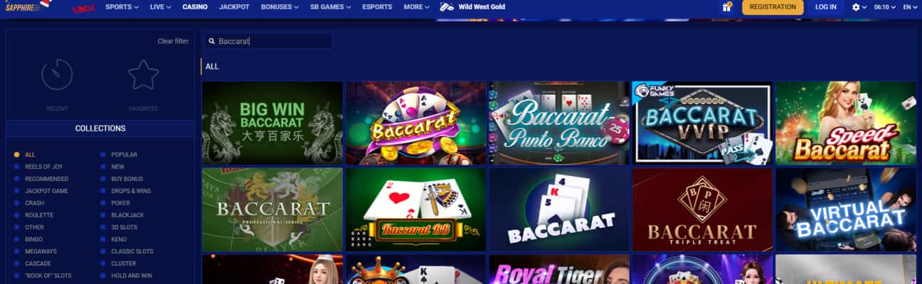 SapphireBet baccarat móvil