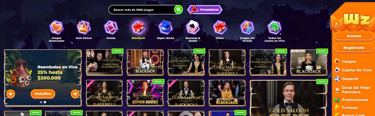 Wazamba mesas en directo